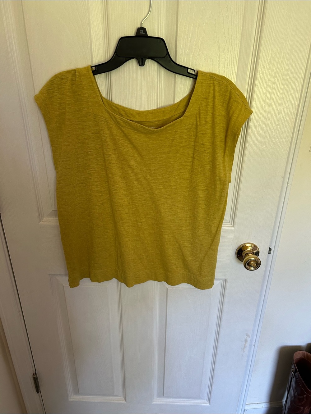 Eileen Fisher Scoop-Neck Short Sleeve Top in Mustard